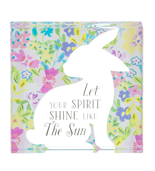 Beveled Glass blocks Blooms and Bunnies