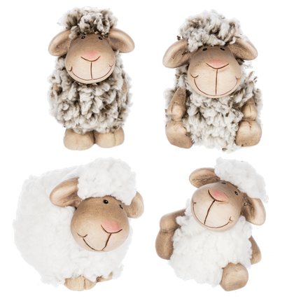 Fuzzy Sheep Figurines