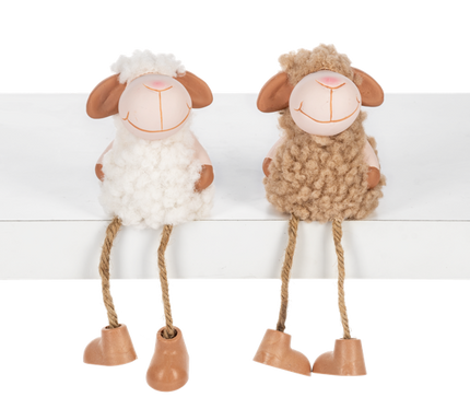 Fluffy Sheep Shelfsitters with Dangle Legs
