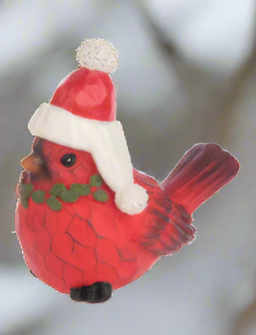Nature's Noel Bird with Hat Figurines