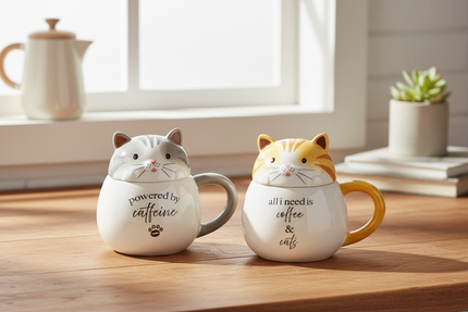Cat Cafe - Mugs with Lid