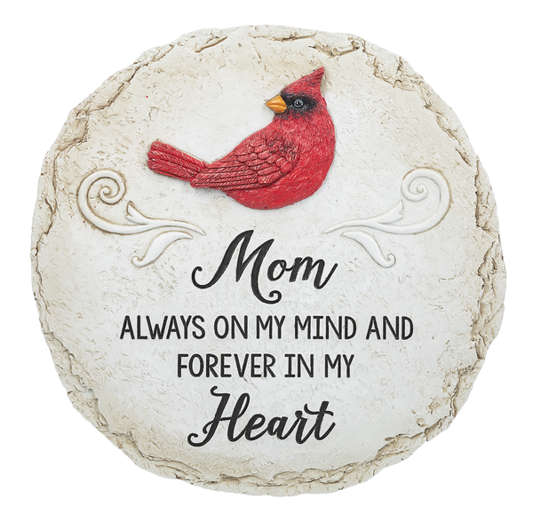 Cardinal Round Memorial Stepping Stone Dad or Mom