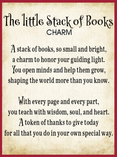 The Little Stack of Books Charm