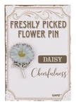 Freshly picked flower pin assortment
