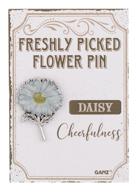 Freshly picked flower pin assortment