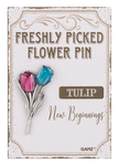Freshly picked flower pin assortment