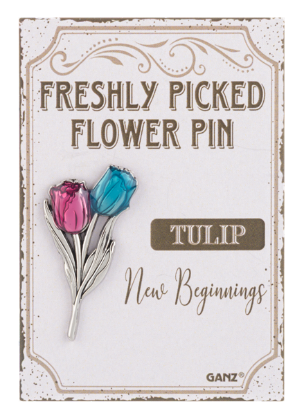 Freshly picked flower pin assortment