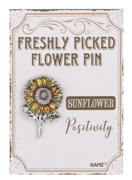Freshly picked flower pin assortment