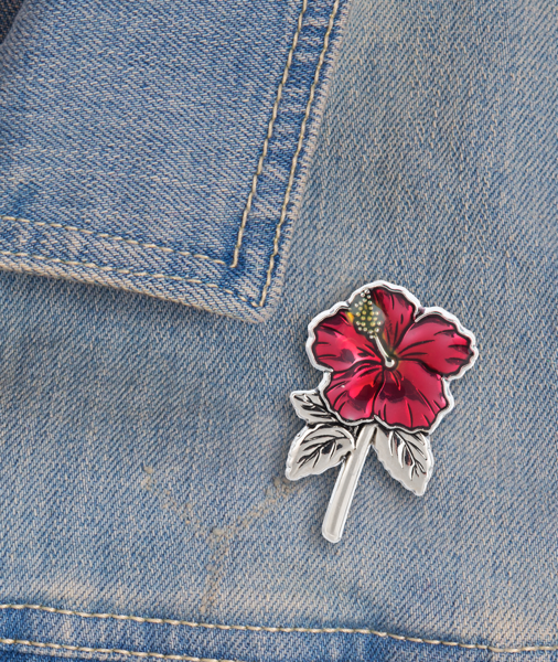 Freshly picked flower pin assortment