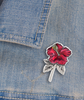 Freshly picked flower pin assortment