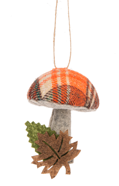 Stuffed Autumn Mushroom Ornament