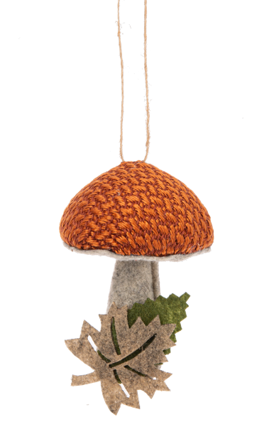 Stuffed Autumn Mushroom Ornament