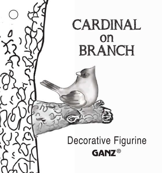 Cardinal on a Branch Hanging Figurine