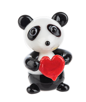 Miniature Glass Figurine with Hearts