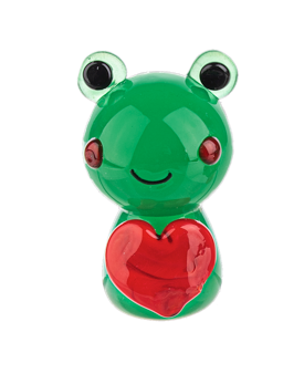 Miniature Glass Figurine with Hearts
