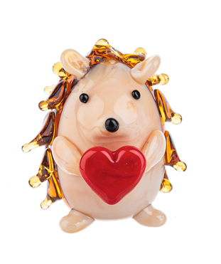 Miniature Glass Figurine with Hearts