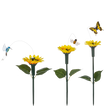 Solar Powered Fluttering Pollinator and Flower Garden Stake