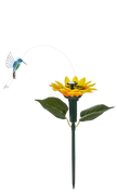 Solar Powered Fluttering Pollinator and Flower Garden Stake