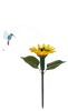 Solar Powered Fluttering Pollinator and Flower Garden Stake