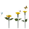 Solar Powered Fluttering Pollinator and Flower Garden Stake