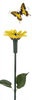 Solar Powered Fluttering Pollinator and Flower Garden Stake