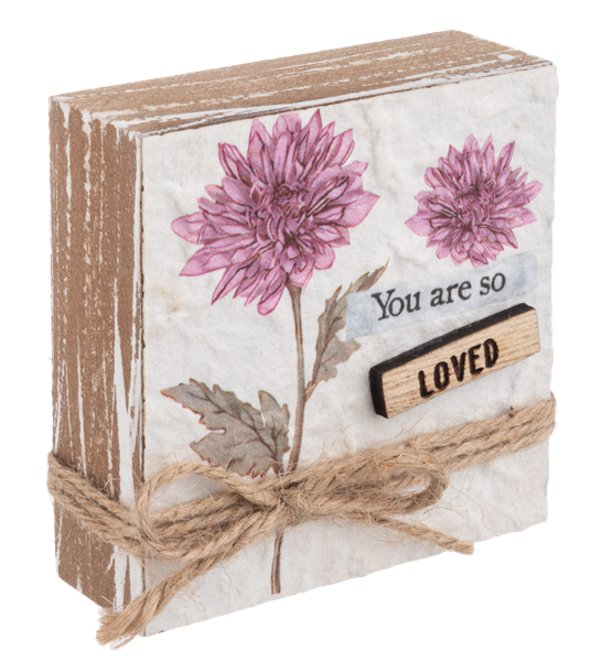 Floral Paper Block Talk with Jute Rope