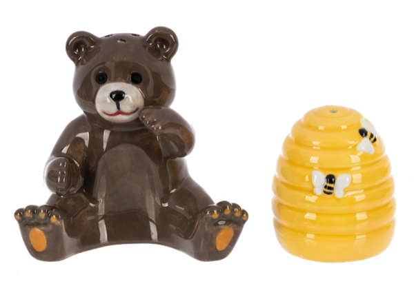 Grizzly Bears and Bee Salt & Pepper Shakers