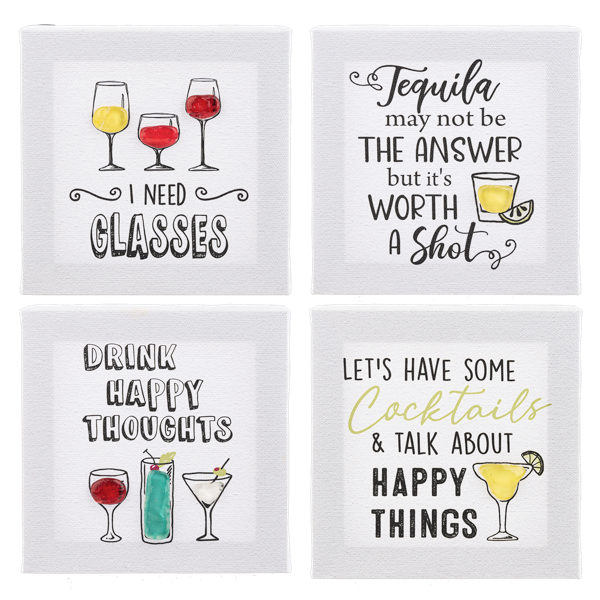 Coffee & Cocktails Canvas Plaques