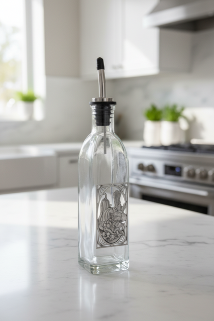 Oil Bottle with a Vegetable design
