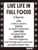 Live Life in Full Focus Charms