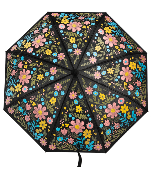 Modern Florals Color Changing Telescopic Umbrella