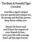 The Brave and Powerful Tiger Charms