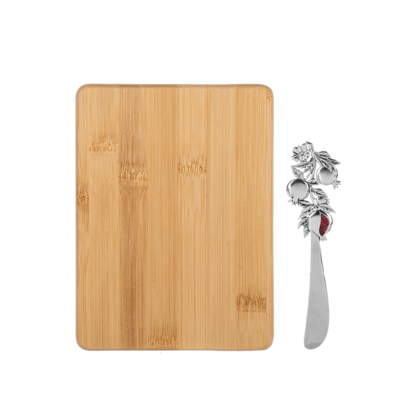 Pomegranate Blessings - Bamboo Cutting Board with Spreader
