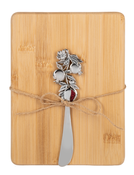 Pomegranate Blessings - Bamboo Cutting Board with Spreader