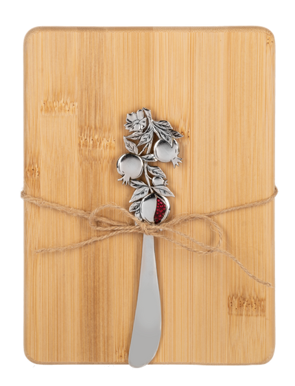 Pomegranate Blessings - Bamboo Cutting Board with Spreader