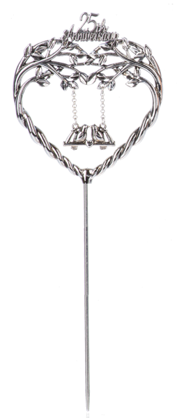 25th Anniversary Cake Topper - Silver