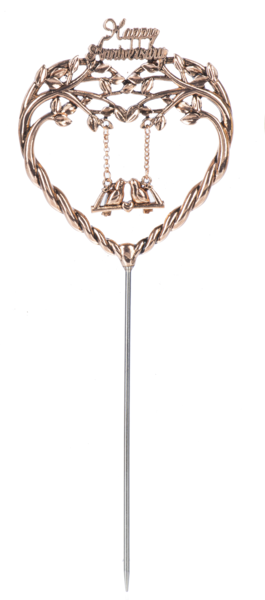 Happy Anniversary Cake Topper - Copper