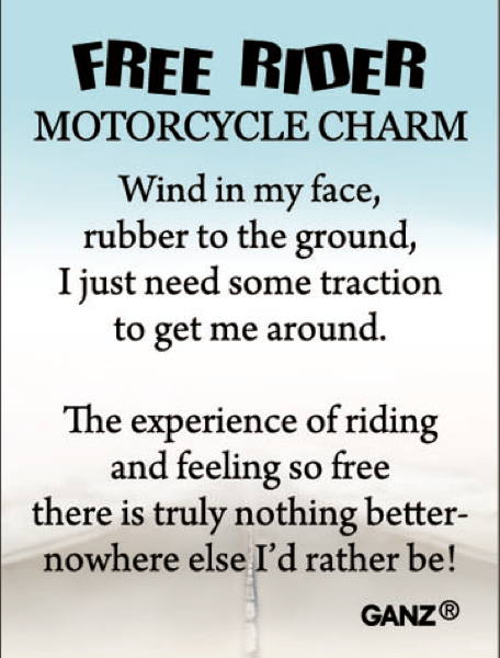 Free Rider motorcycle pocket charm
