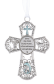 Crib Cross Ornament - Blue