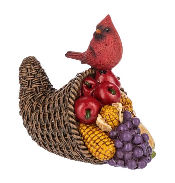 Horn of Plenty with cardinal figurine