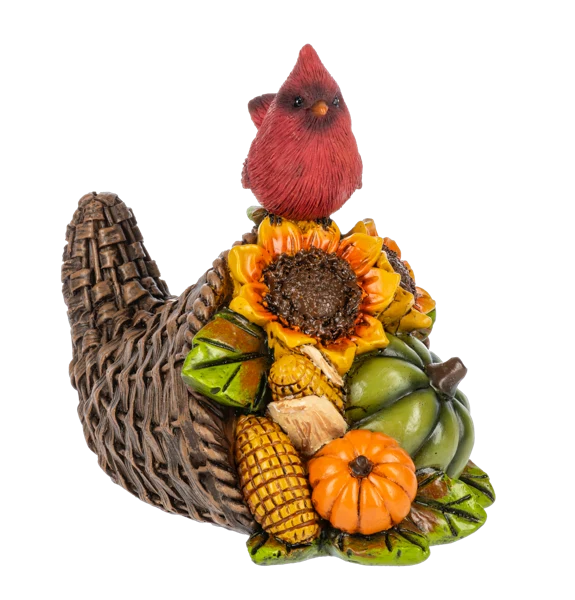 Horn of Plenty with cardinal figurine