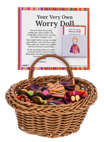 Your Very Own Worry Doll Charm in a Basket