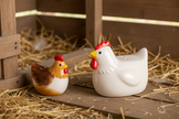 Stacking Chicken Salt and Pepper shakers