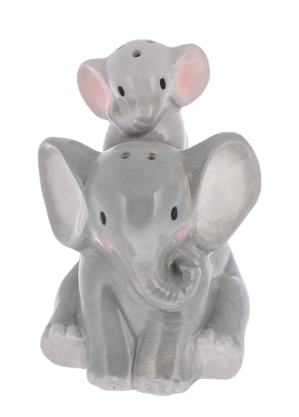 Stacking Elephant Salt and Pepper Shakers