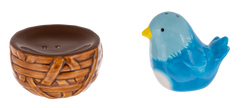 Stacking Blue Bird and Nest Salt and Pepper Shakers