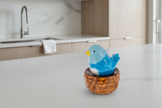 Stacking Blue Bird and Nest Salt and Pepper Shakers
