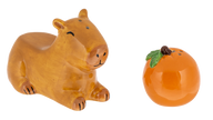 Stacking Salt & Pepper Shakers - Capybara and Orange