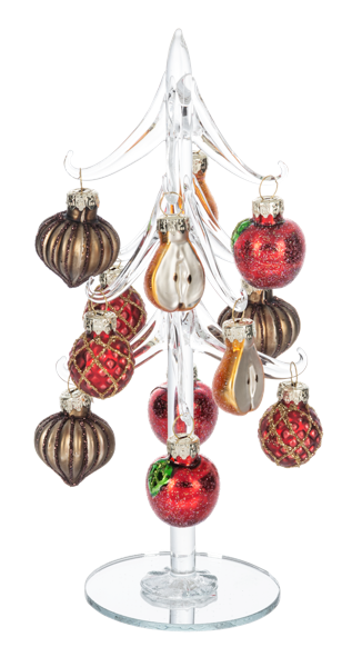 Fall Glass Tree with ornaments