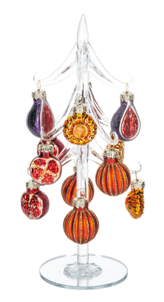 Fall Glass Tree with ornaments