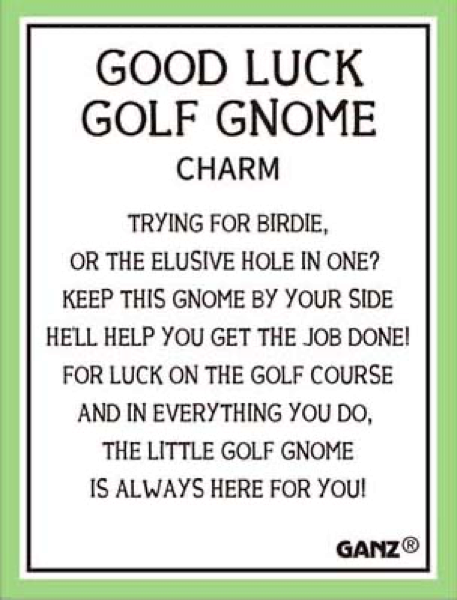 Good Luck Golf Gnome Pocket Charm